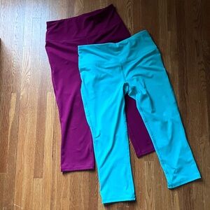 DSG Capri Leggings Bundle Set of 2 Pink & Teal size Small